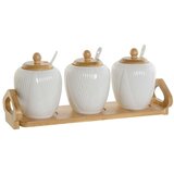 Zdjela za Šećer DKD Home Decor Bijela Prirodno Bambus Porculan 31 x 9 x 7 cm 4 Dijelovi | shoptok.hr