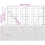 vidaXL Poljska ograja 1x50 m Galvanizirano jeklo | Shoptok.si
