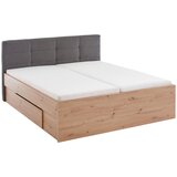 XORA POSTELJA 200 cm x 180 cm , leseni material antracit, hrast artisan | Shoptok.si