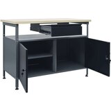  Delovna miza črna 120x60x85 cm jeklo | Shoptok.si