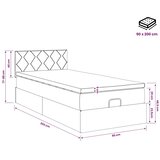  Podesivi krevet s madracem Krem 90 x 200 cm Tkanina - Krem 90 x 200 cm Dizajn s rombovima | shoptok.hr