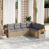 vidaXL 6-dijelni set vrtnih sofa s jastucima bež od poliratana | shoptok.hr