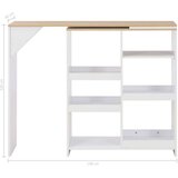 vidaXL Barska miza s premično polico bela 138x39x110 cm | Shoptok.si