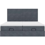 vidaXL Otomanski posteljni okvir z vzmetnicami siv 200x200cm žamet | Shoptok.si