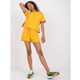 Fashion Hunters Yellow and pink two-piece basic set made of RUE PARIS cotton Cene