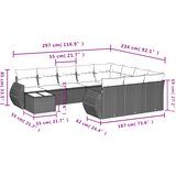  11-dijelni set vrtnih sofa od poliratana s jastucima bež | shoptok.hr