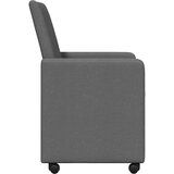 vidaXL Jedilni stoli s kolesom 2 pcs Temno siva 57 x 66 x 94 cm blago | Shoptok.si