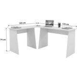 MID.YOU Kotna Pisalna Miza Masola, Bela, Hrast | Shoptok.si