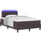 vidaXL Postelja z vzmetnico in LED temno rjava 120x200 cm tkanina, (22067060) Cene