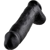 King Cock 12 testisa veliki dildo (30 cm) - crni | shoptok.hr