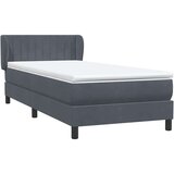 Box spring krevet s madracem tamnosivi 90x220 cm baršunasti | shoptok.hr