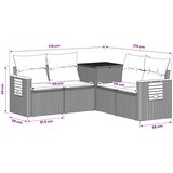  Set sofe 5 kom. Crna i krem-bijela Poli Rattan i čelik | shoptok.hr