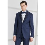 ALTINYILDIZ CLASSICS Men's Navy Blue Slim Fit Slim Fit Camouflage Shawl Collar Woolen Tuxedo Suit cene