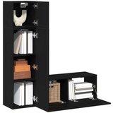  3-dijelni set TV ormarića crni hrast od umjetnog drva | shoptok.hr