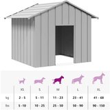 vidaXL Kućica za pse s krovom 131x101x102 cm pocinčani čelik | shoptok.hr