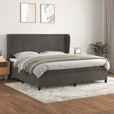 The Living Store Box spring postelja z vzmetnico temno siva 200x200 cm žamet - Box Spring Postelja, (21492331) Cene