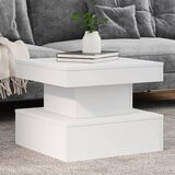 vidaXL Klubska mizica z LED lučkami bela 50x50x40 cm Cene