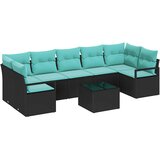  Set sofe 8 pcs Crna i Tirkizna poliratan | Eponuda.com