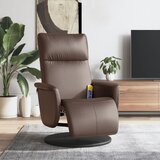 vidaXL masažni naslanjač z naslonom za noge rjavo umetno usnje | Shoptok.si