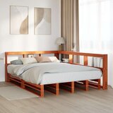  Knjižna postelja brez vzmetnice vošč. rjava 150x200 cm borovina, (21792075) | Shoptok.si