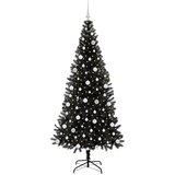 vidaXL Božično drevo med 300 LED z stojalom Črna 210 cm PVC | Shoptok.si