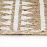 vidaXL Ručno rađeni tepih od jute s bijelim uzorkom 120 cm | shoptok.hr