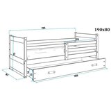 Rico Drveni dječji krevet - bijeli - sivi - 190*80cm | shoptok.hr