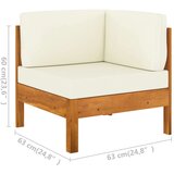  Garnitura s kremno belimi blazinami 8-delna akacijev les | Shoptok.si