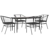 vidaXL 5-dijelni vrtni blagovaonski set s jastucima od crnog | shoptok.hr