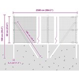 vidaXL Galvanizirana Žičnata Ograja s 13 Stebri 0.6x25 m | Shoptok.si