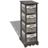 vidaXL Predalnik s 4 pletenimi košarami les rjave barve | Shoptok.si