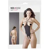 NO:XQSE - Otvoreno seksualno bodi od kamenčića - crno (SL)