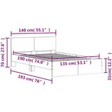 vidaXL Okvir kreveta s uzglavljem boja hrasta 135x190 cm | shoptok.hr