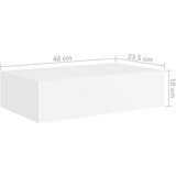 vidaXL Zidna polica s ladicom bijela 40 x 23,5 x 10 cm MDF | shoptok.hr