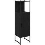 vidaXL Kopalniška omarica Črna Oreh 33x33x120,5 cm Inženirski les, (22094673) | Shoptok.si