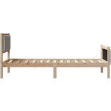  Okvir kreveta s uzglavljem Smeđa i svijetlo siva 90 x 200 cm | shoptok.hr