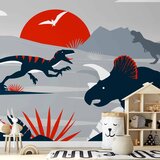  Foto tapeta - Last dinosaurs with red - abstract landscape for a room 500x350 Premium | shoptok.hr