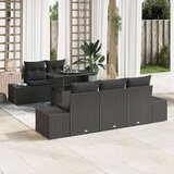  6-dijelni vrtni sofa set s jastučićima crni poli ratan | shoptok.hr