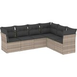  6-dijelni set vrtnih sofa od poliratana s jastucima svjetlosivi | shoptok.hr