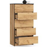 AKORD Komoda, 5 Predalov, Hrast Craft, (5000332190) | Shoptok.si