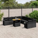  The Living Store Vrtna sedežna garnitura 11-delna z blazinami črn poli ratan - Vrtna Sedežna Garniture, (21475574) | Shoptok.si