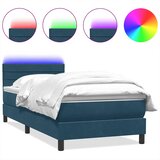 Box Spring krevet s madracem i LED tamnoplavi 80x220 cm baršunasti | shoptok.hr