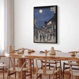  Slika - Utagawa Hiroshige – Night time view of Saruwaka Street 80x120 U crnom drvenom okviru | shoptok.hr