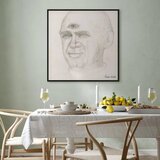  Slika - Frida Kahlo – Portrait of Nacho Aguirre 40x40 U crnom drvenom okviru | shoptok.hr