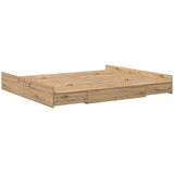  Krevet s ladicama s uzglavljem Umjetnički hrast 200 x 200 cm | shoptok.hr