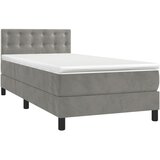 Box spring krevet s madracem svjetlosivi 80 x 200 cm baršunasti | shoptok.hr