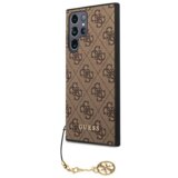 Guess GUHCS22LGF4GBR silikonski ovitek za Samsung Galaxy S22 Ultra 5G - rjav z obeskom | Shoptok.si