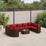 vidaXL 10-dijelni set vrtnih sofa od poliratana s jastucima smeđi | shoptok.hr