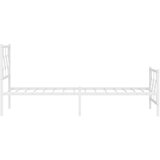 Metalni okvir kreveta uzglavlje i podnožje bijeli 100x190 cm | shoptok.hr