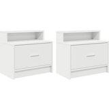 Maison Chic Nočne omarice s predalom 2 kosa bela 51x31x47 cm, (21687754) Cene